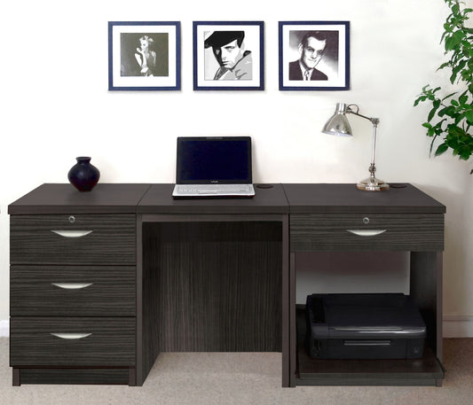 Home Office Desk with Printer and Drawer Units