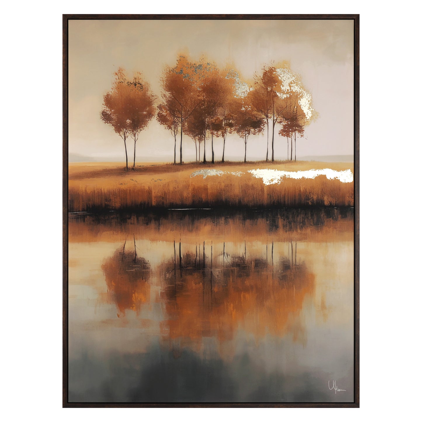 Golden Treeline Framed Canvas 80 x 60cm