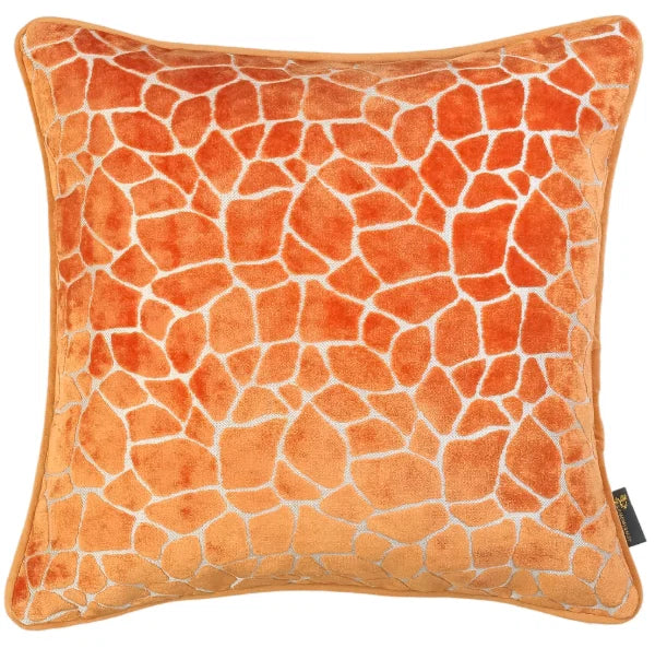 Giraffe Cut Velvet Paul Moneypenny Orange 45x45cm