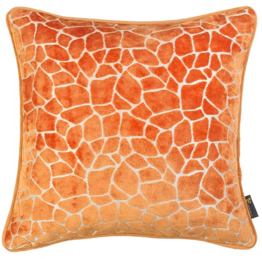 Giraffe Cut Velvet Paul Moneypenny Orange 45x45cm