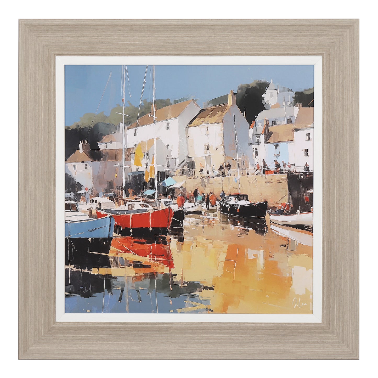 Harbour Glow Framed Canvas 51 x 51cm