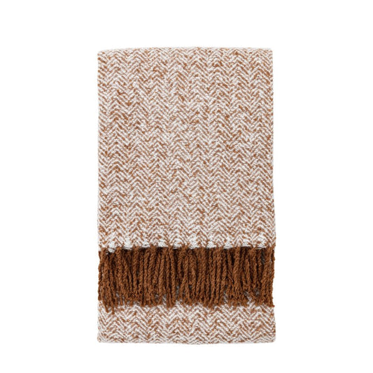 Herringbone Faux Mohair Throw Tan 130x180cm