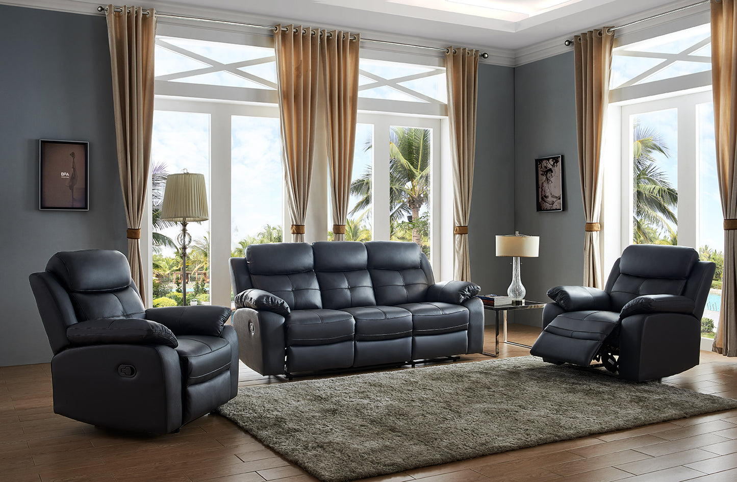 Jackson Reclining Leather Sofa Group