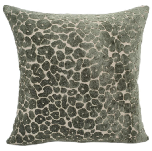 Leopard Cut Velvet Paul Moneypenny Sage 43x43cm