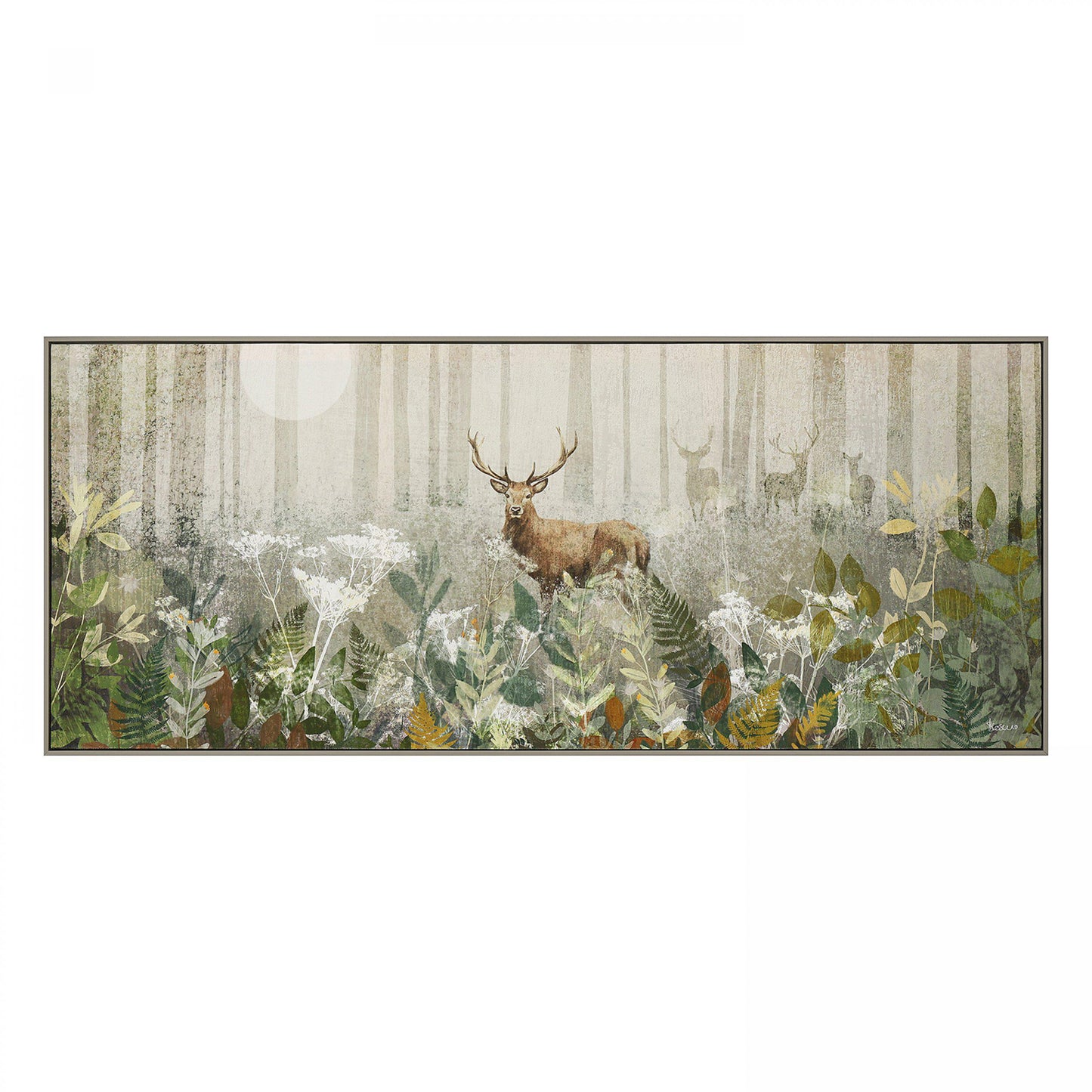 Luna Glaze Framed Canvas 102 x 42cm
