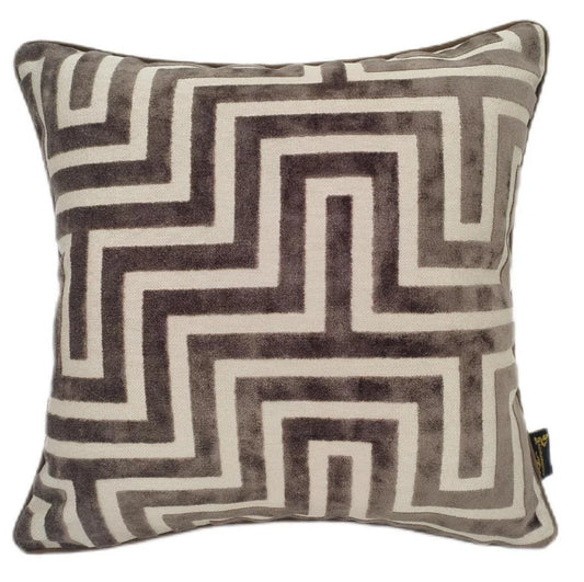 Maze Cut Velvet Paul Moneypenny Chocolate 43x43cm