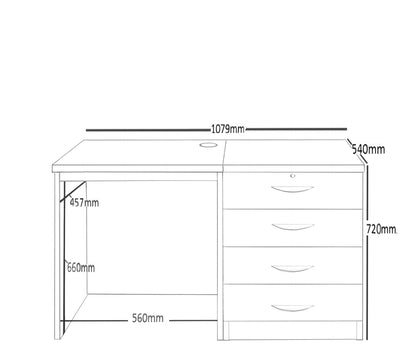 Home Office Desk with 4 Drawer Unit