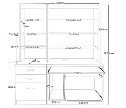 Home Office Computer Work Station and 3 Drawer Unit/Filing Cabinet