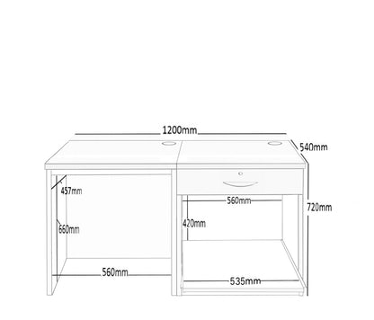 Home Office Small Desk with Printer/Scanner Desk Drawer Unit