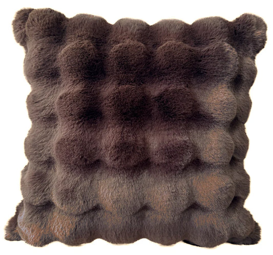 Raffles Soft Bubble Faux Rabbit Chocolate 50x50cm