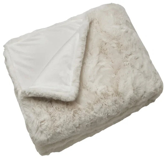 Rapture Luxury Faux Rabbit Throw White 150x180cm