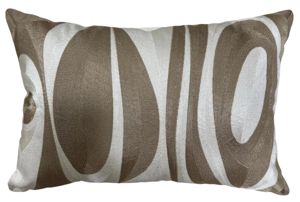 Rimo Abstract Taupe Oval Emb On Cream 40x60cm