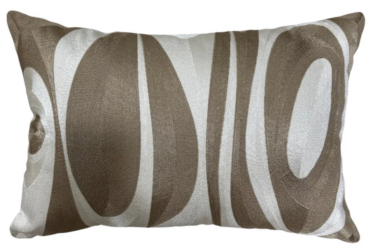 Rimo Abstract Taupe Oval Emb On Cream 40x60cm