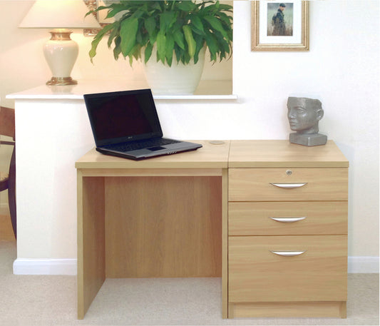 Home Office Small Desk with 3 Drawer Unit/Filing Cabinet