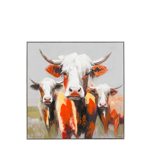 The Moo Crew Framed Canvas 79 x 79cm