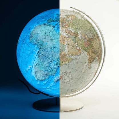 Duo Alba Hand Laid Illuminated Globe