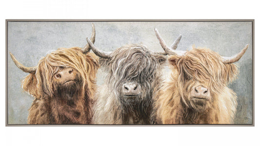 Three Of A Kind Framed Canvas 122 x 52cm