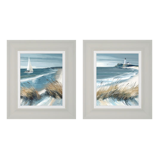 White Sails & Making Waves Canvas Set Of 2 34 x 39cm