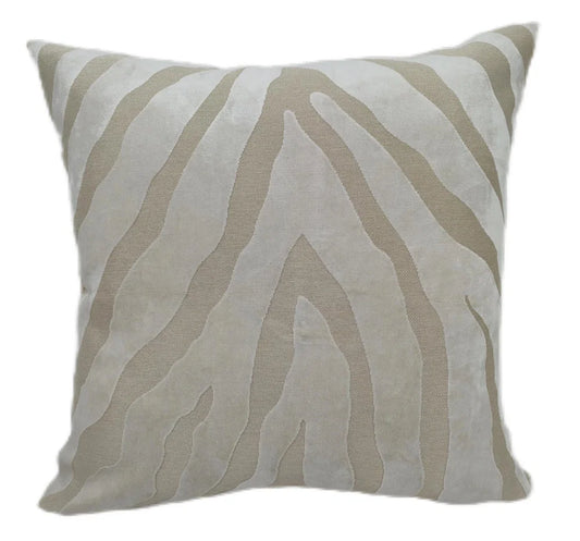 Zebra Cut Velvet Paul Moneypenny Ivory 43x43cm