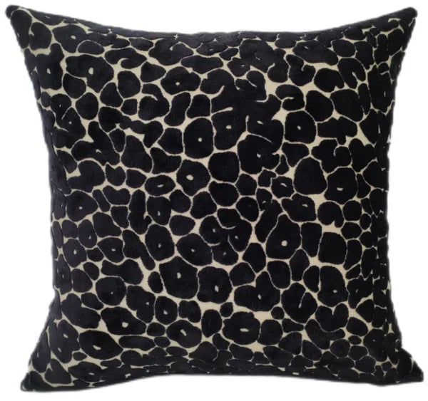 Leopard Cut Velvet Paul Moneypenny Black 43x43cm